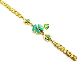 دستبندپهن فیروزه کد 1980