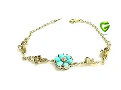 دستبندفیروزه 6تایی گل کد1978