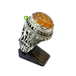 انگشترعقیق عسلی درجه یک1929