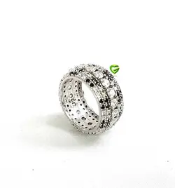 انگشتردورنگین مشکی درهم کد1911