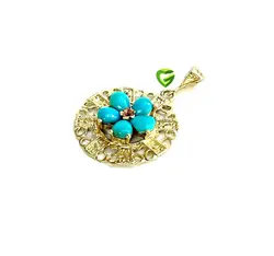 آویزگلی فیروزه نقره کد1869