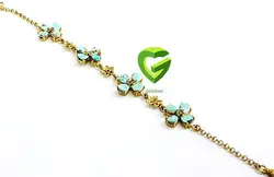 دستبندفیروزه گلی زردکد1827