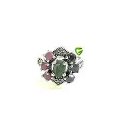 انگشتردور رنگی وزمرد کد1756