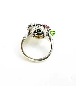 انگشتردور رنگی وزمرد کد1756