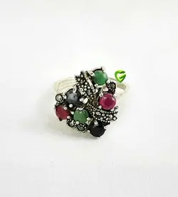 انگشترذوزنقه رنگی کد 1754