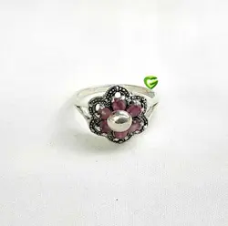 انگشتریاقوت وسط دایره کد1743