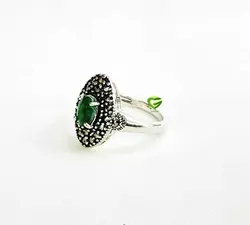 انگشتربیضی تکی زمردکد1738