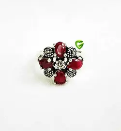 انگشتریاقوت بیضی اشک کد1739