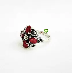 انگشتریاقوت بیضی اشک کد1739