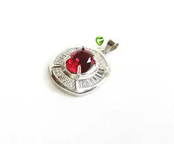 آویزنقره طرح یاقوت کد1437