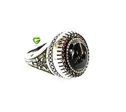 انگشتربیضی مشکی دورقرمز کد1405