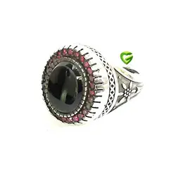 انگشتربیضی مشکی دورقرمز کد1405