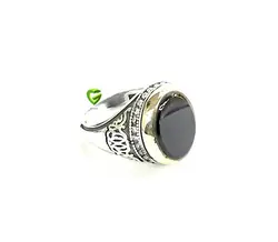 انگشترمشکی دورسفید2 کد1375