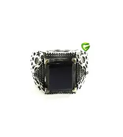 انگشترمستطیل مشکی تخت کد1374