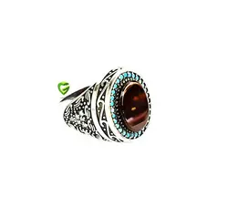 انگشترقهوه ای دورنگین کد1371