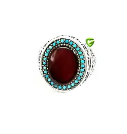 انگشترقهوه ای دورنگین کد1371