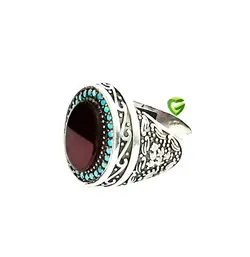 انگشترقهوه ای دورنگین کد1371