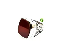 انگشترعقیق4گوش قهوه ای کد1370