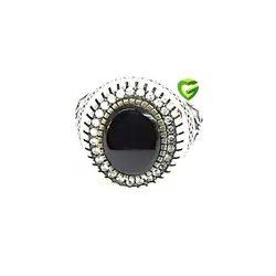 انگشترمشکی دورسفیدریز کد 1365