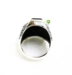 انگشتر6ضلعی مشکی اونیکس کد1369