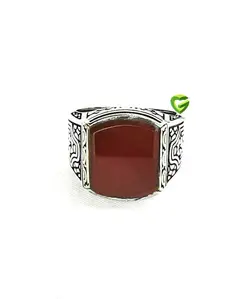 انگشترقهوهای طرح عقیق کد1366