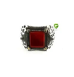 انگشترقهوه ای دورمشکی کد1363