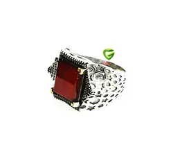 انگشترقهوه ای دورمشکی کد1363