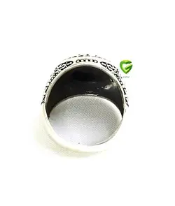 انگشترمشکی دورنگین سبز کد1356