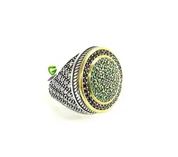 انگشترسبزوسط مشکی دور کد1358