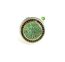 انگشترسبزوسط مشکی دور کد1358