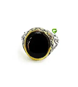 انگشترمردانه سیاه بیضی کد1354