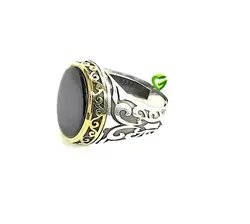 انگشترمردانه سیاه بیضی کد1354