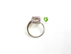 انگشترمربع طرح رزکوارتز کد1342