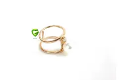 انگشتر رزگلددوبل مروارید کد1341