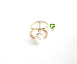 انگشتر رزگلددوبل مروارید کد1341