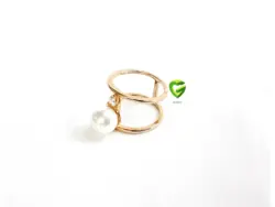 انگشتر رزگلددوبل مروارید کد1341