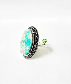 انگشترفیروزه شجرسفید کد 1332