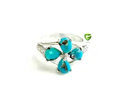 انگشترفیروزه 4پر نیشابور کد1320