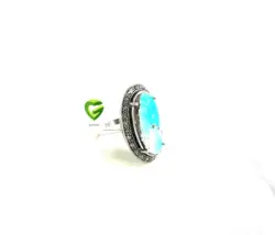 انگشترفیروزه کشیده بیضی کد1310