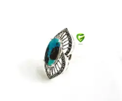 انگشترفیروزه بزرگ شجر کد1309