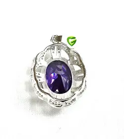 آویزطرح آمیتیست بیضی کد1297