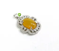 آویزنقره عقیق زرد کد1291