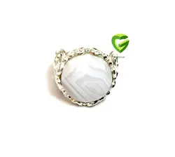 انگشترعقیق سفیدموجی کد 1278