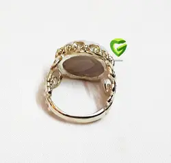 انگشترعقیق سفیدموجی کد 1278