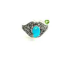 انگشترفیروزه آبی پررنگ کد1268