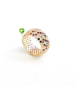 انگشتر حلقه دورنگین7رنگی کد1231