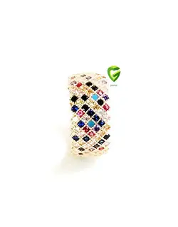 انگشتر حلقه دورنگین7رنگی کد1231