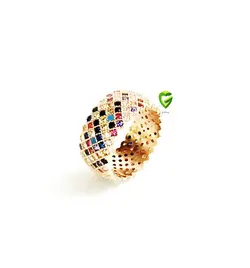 انگشتر حلقه دورنگین7رنگی کد1231