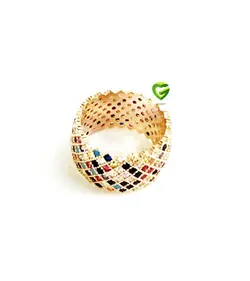 انگشتردورنگین رزگلد 7نگین کد1232