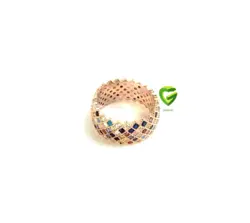 انگشتررزگلدرنگی 6نگین کد1230